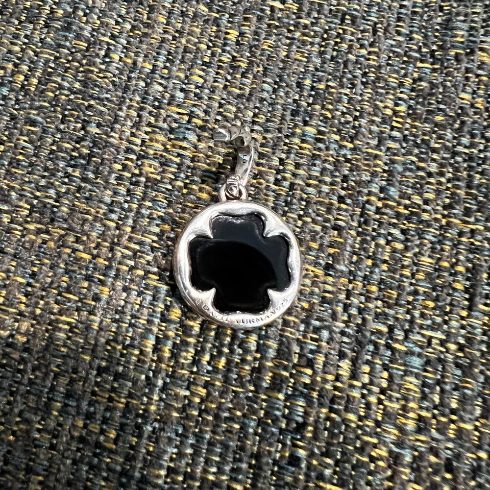 David Yerman Clover Black Onyx Pendent - Picture 3 of 5